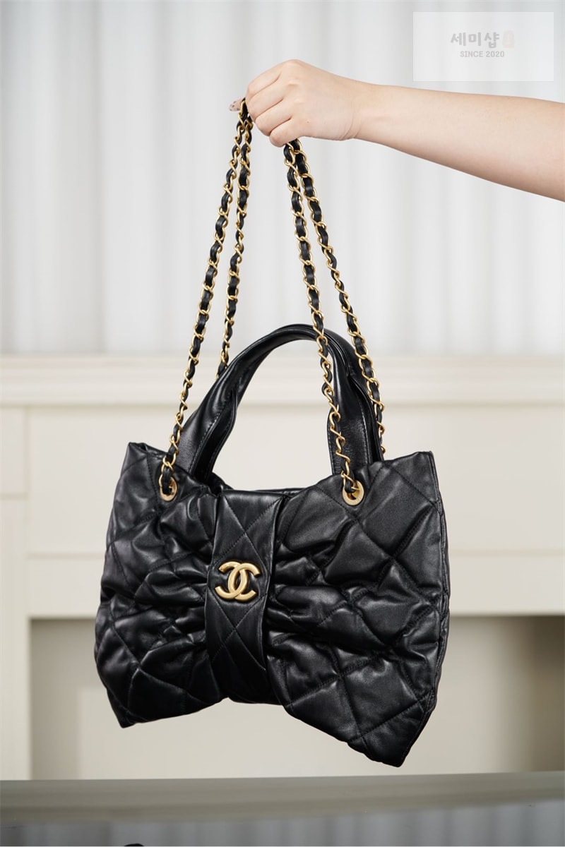 C H A N E L 샤넬 25K 퀼팅 CC 보우백 리본백 블랙 Bag 17번 이미지