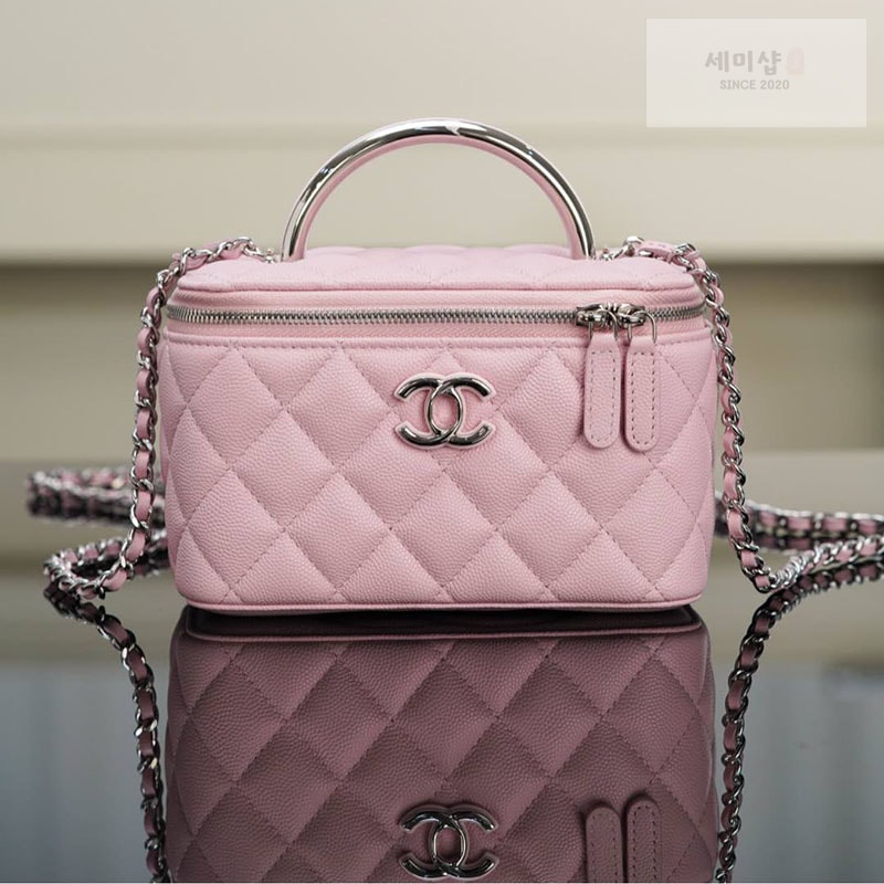 C H A N E L 샤넬 25P 탑핸들 코스메틱 베니티 체인백 파우더핑크 Bag 8번 이미지
