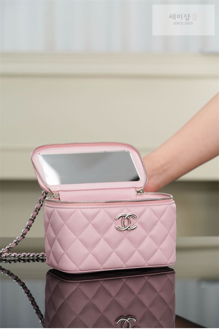 C H A N E L 샤넬 25P 탑핸들 코스메틱 베니티 체인백 파우더핑크 Bag 9번 이미지