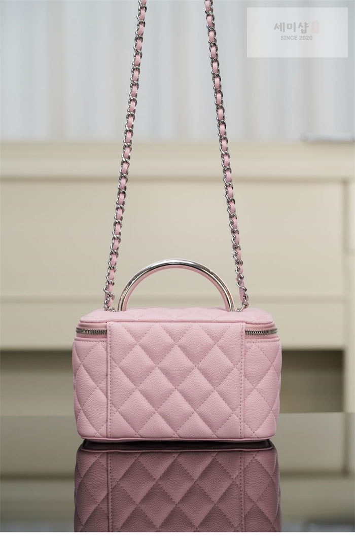 C H A N E L 샤넬 25P 탑핸들 코스메틱 베니티 체인백 파우더핑크 Bag 3번 이미지