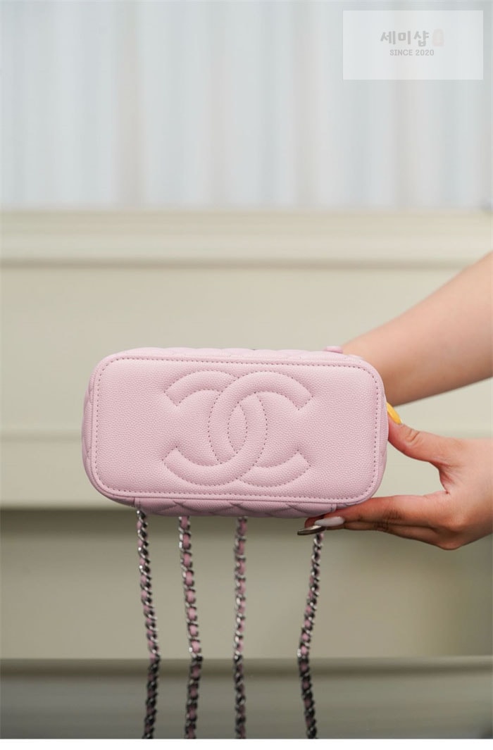 C H A N E L 샤넬 25P 탑핸들 코스메틱 베니티 체인백 파우더핑크 Bag 10번 이미지
