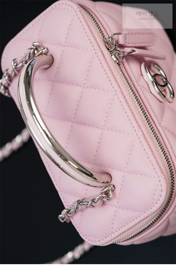 C H A N E L 샤넬 25P 탑핸들 코스메틱 베니티 체인백 파우더핑크 Bag 18번 이미지
