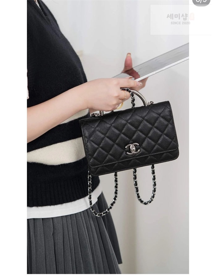 C H A N E L 샤넬 25P WOC 코코 핸들 플랩 백 블랙 Bag 12번 이미지