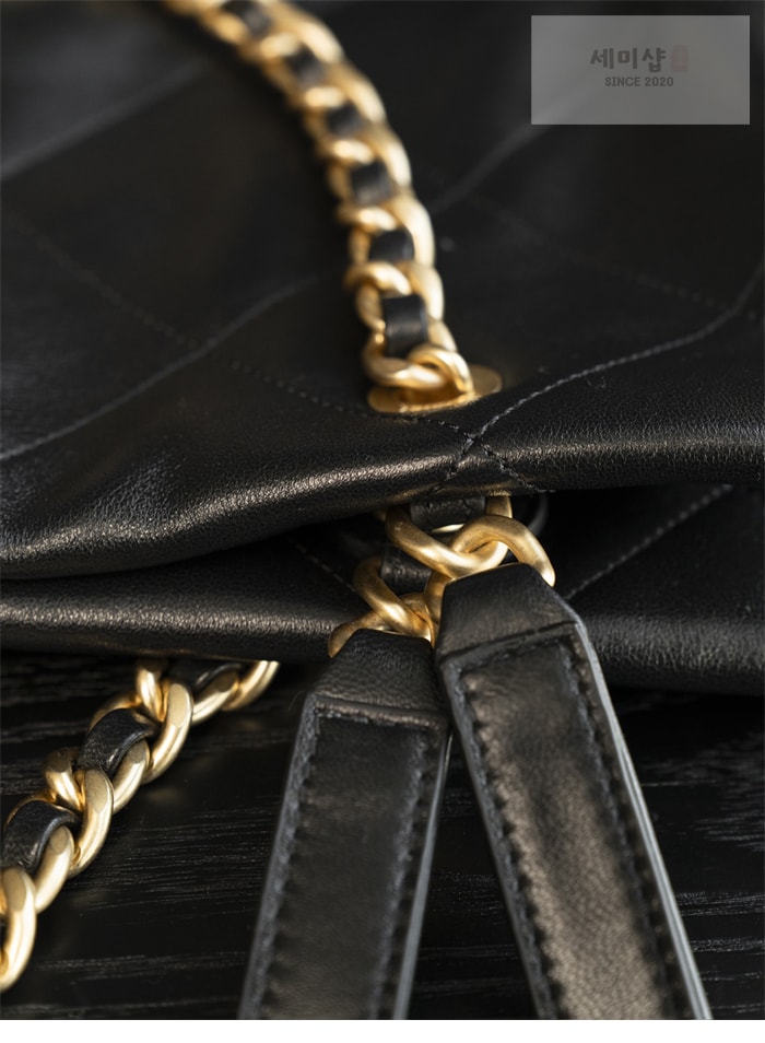 C H A N E L 샤넬 25c 골드메탈 원포켓 쇼핑 백 블랙 Bag 22번 이미지