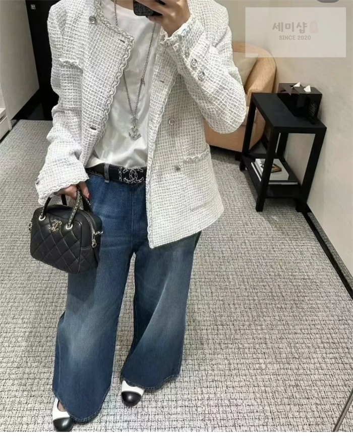 C H A N E L 샤넬 25c 골드 메탈 탑핸들 볼링백 블랙 Bag 4번 이미지