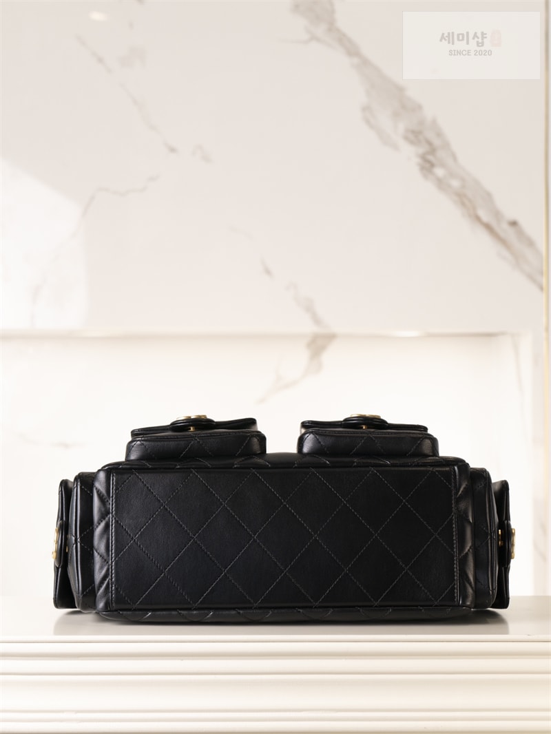 C H A N E L 샤넬 25c 크루즈 호보 백 맥시 골드메탈 블랙 블랙 Bag 5번 이미지