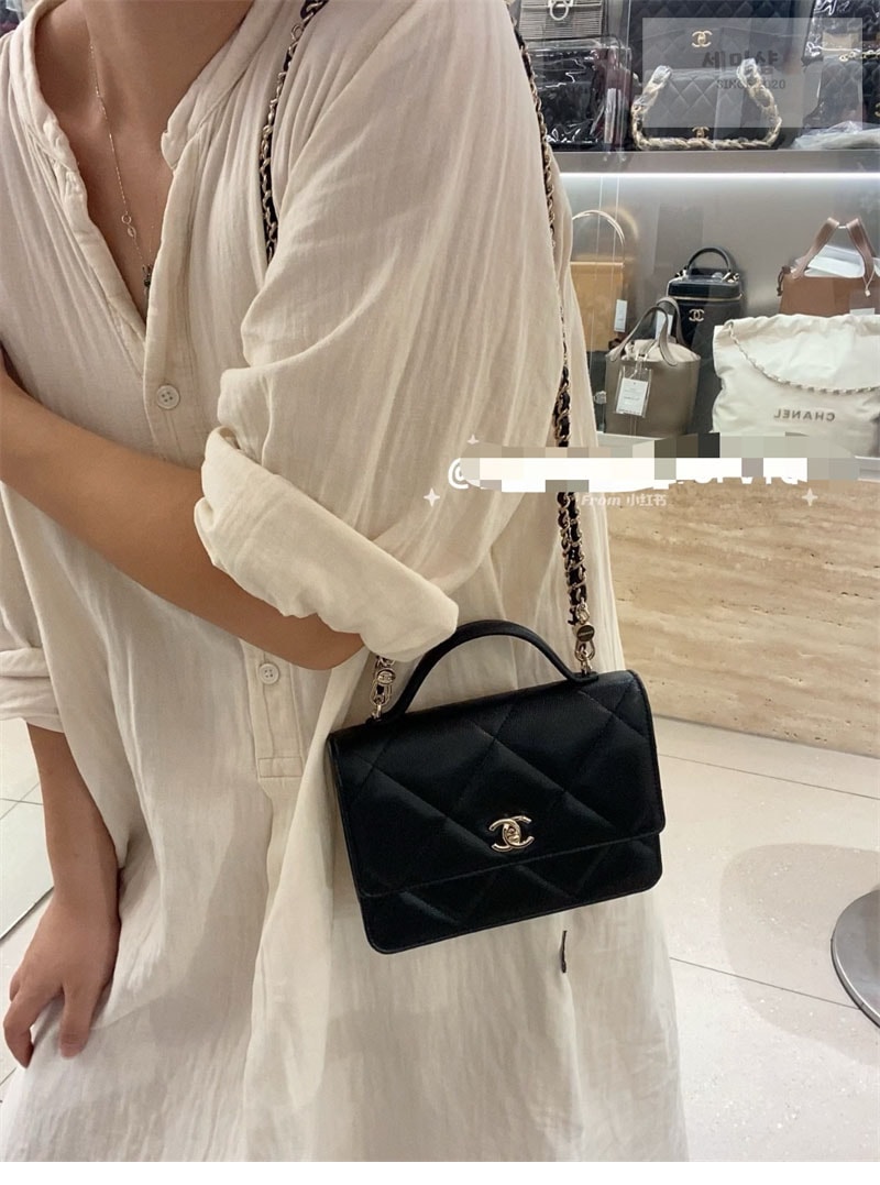 C H A N E L 샤넬 25k 탑 핸들 체인 백팩 블랙 Bag 1번 이미지