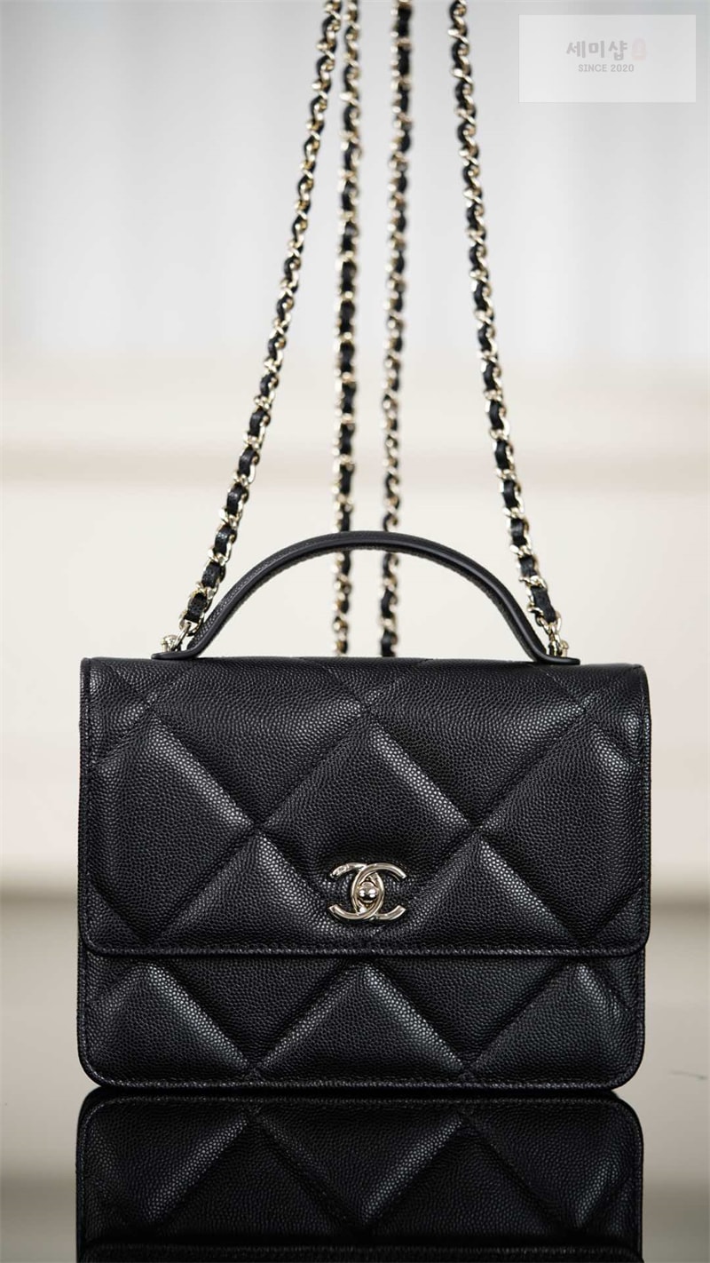 C H A N E L 샤넬 25k 탑 핸들 체인 백팩 블랙 Bag 10번 이미지