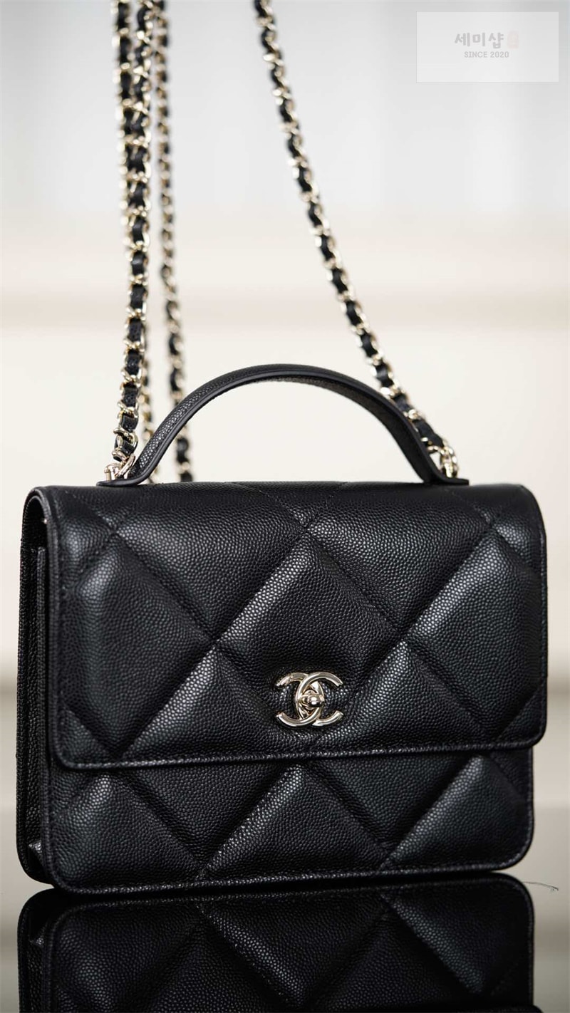 C H A N E L 샤넬 25k 탑 핸들 체인 백팩 블랙 Bag 4번 이미지