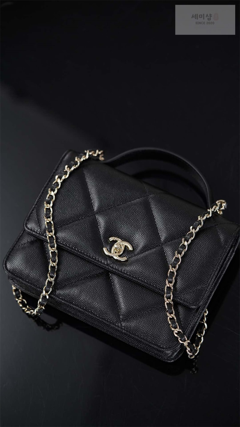 C H A N E L 샤넬 25k 탑 핸들 체인 백팩 블랙 Bag 17번 이미지