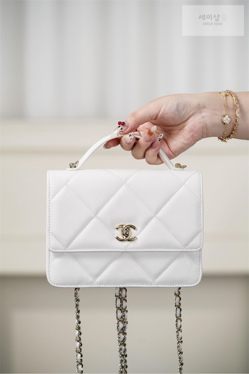 C H A N E L 샤넬 25k 탑 핸들 체인 백팩 화이트 Bag 4번 이미지