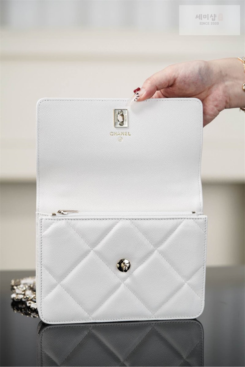 C H A N E L 샤넬 25k 탑 핸들 체인 백팩 화이트 Bag 17번 이미지