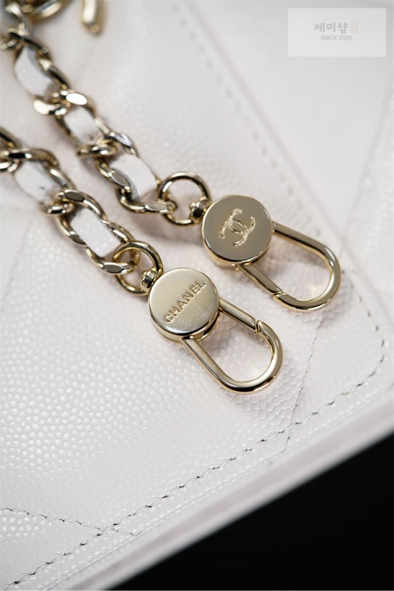 C H A N E L 샤넬 25k 탑 핸들 체인 백팩 화이트 Bag 7번 이미지