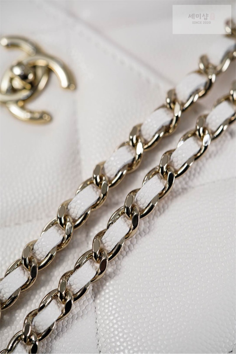 C H A N E L 샤넬 25k 탑 핸들 체인 백팩 화이트 Bag 8번 이미지