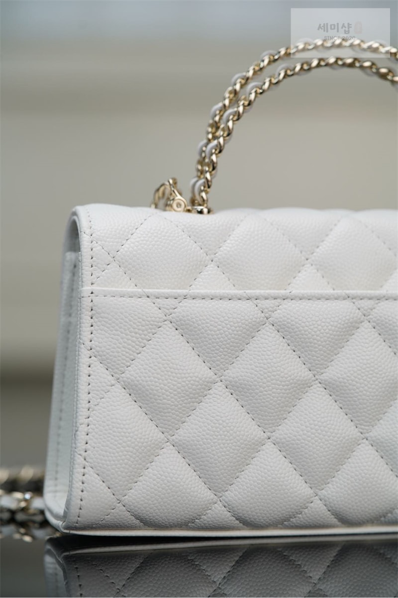 C H A N E L 샤넬 25s 캘리 탑핸들 체인 핸드 백 화이트 화이트 Bag 18번 이미지