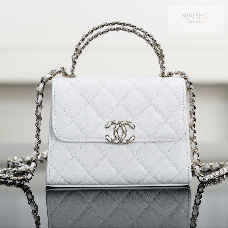 C H A N E L 샤넬 25s 켈리 탑핸들 체인 크로스 백 화이트 화이트 Bag 1번 이미지