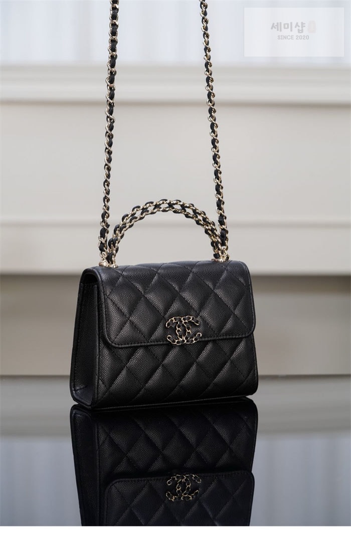 C H A N E L 샤넬 25s 탑핸들 켈리 미니 플랩 백 블랙 Bag 3번 이미지
