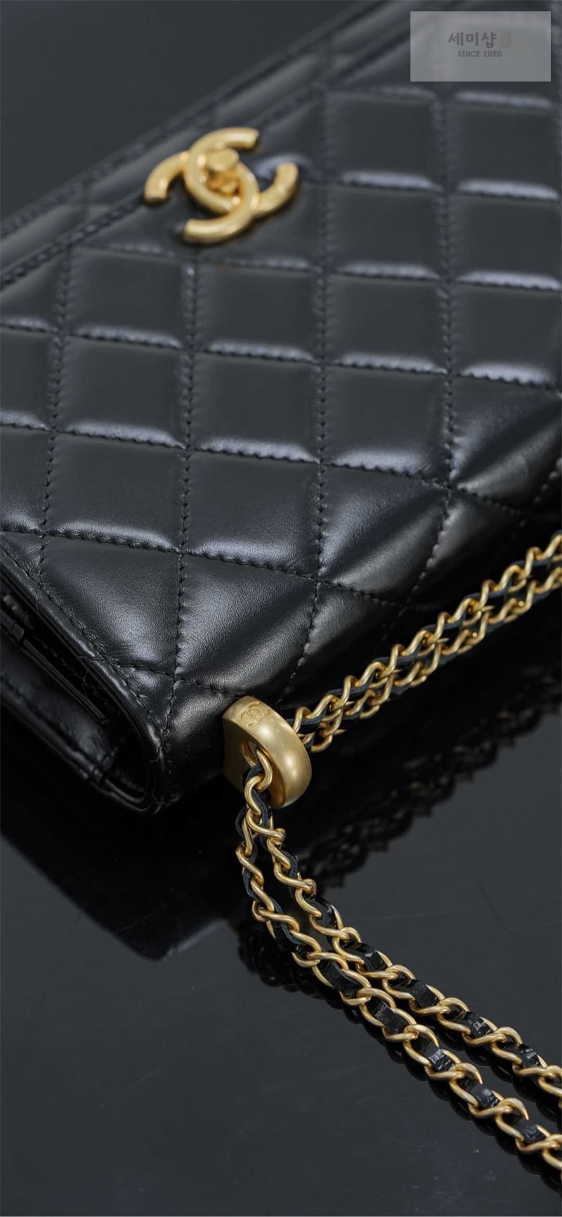 C H A N E L 샤넬 25s WOC 체인 지갑 블랙 골드 메탈 블랙 Bag 15번 이미지
