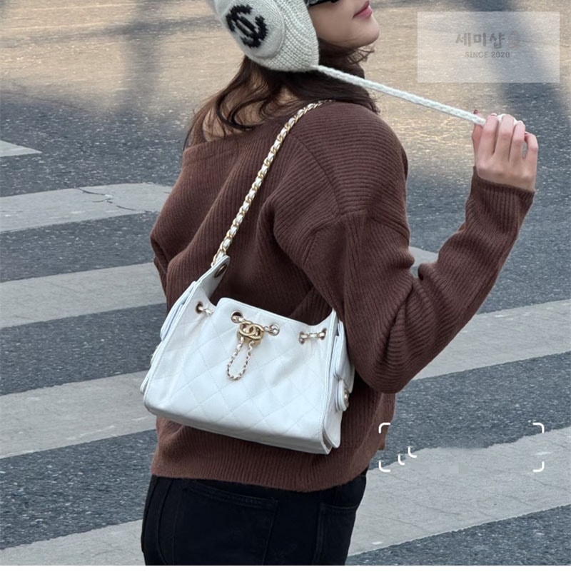 샤넬 샤넬 26C 25 미니 핸드백 화이트 골드메탈 화이트 Bag 4번 이미지
