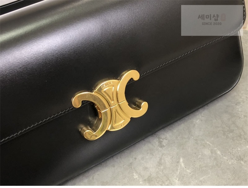 C E L I N E 셀린느 금장 체인 숄더백 샤이니 카프스킨 블랙 197413 Bag 11번 이미지