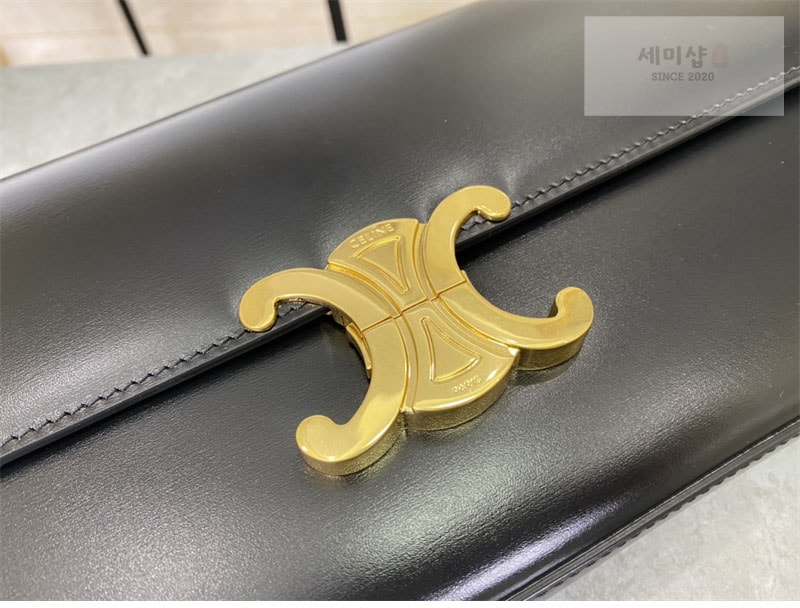 C E L I N E 셀린느 금장 체인 숄더백 샤이니 카프스킨 블랙 197413 Bag 15번 이미지