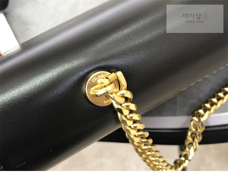 C E L I N E 셀린느 금장 체인 숄더백 샤이니 카프스킨 블랙 197413 Bag 13번 이미지