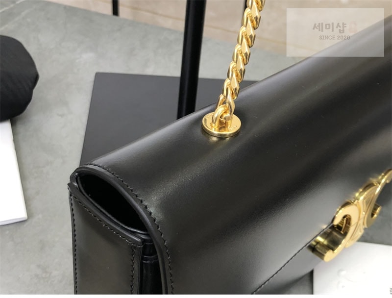 C E L I N E 셀린느 금장 체인 숄더백 샤이니 카프스킨 블랙 197413 Bag 17번 이미지
