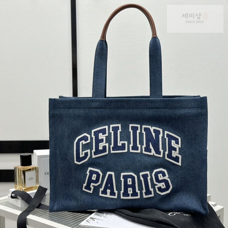 C E L I N E 셀린느 데님 타이스 라지 카바스 토트백 196762 Bag 3번 이미지
