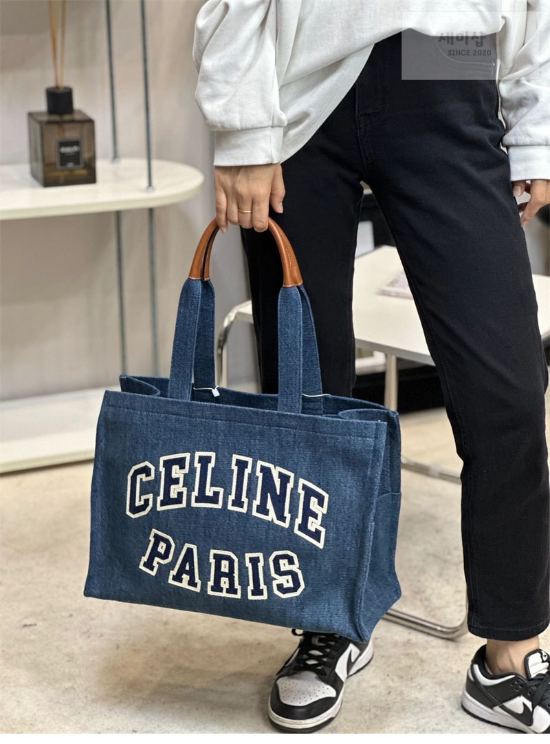 C E L I N E 셀린느 데님 타이스 라지 카바스 토트백 196762 Bag 8번 이미지
