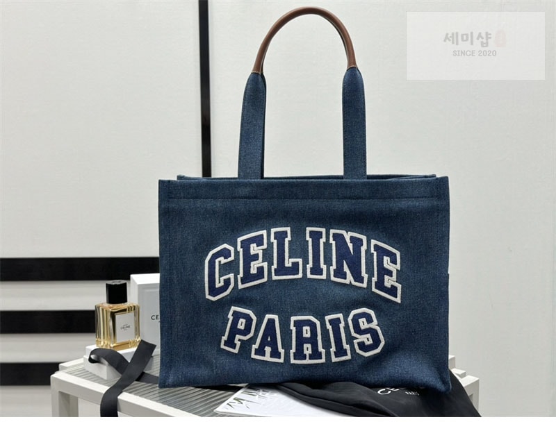 C E L I N E 셀린느 데님 타이스 라지 카바스 토트백 196762 Bag 4번 이미지