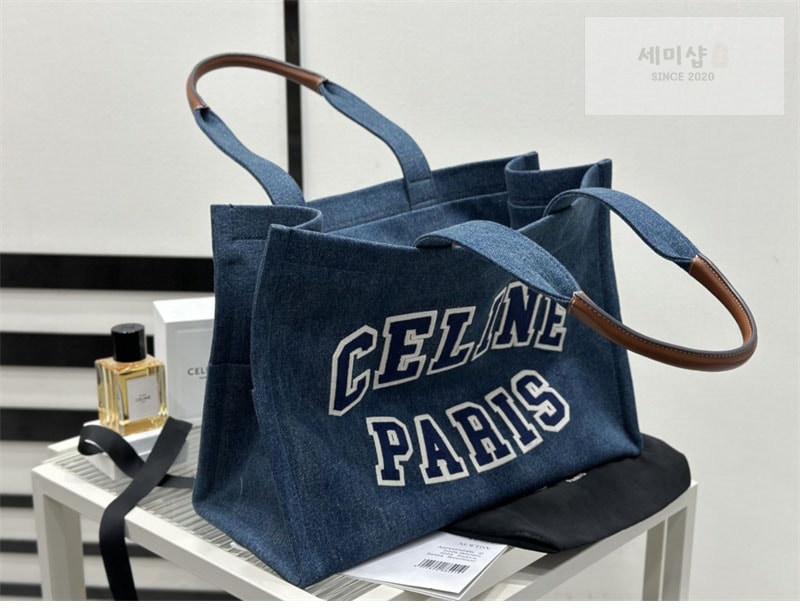 C E L I N E 셀린느 데님 타이스 라지 카바스 토트백 196762 Bag 11번 이미지