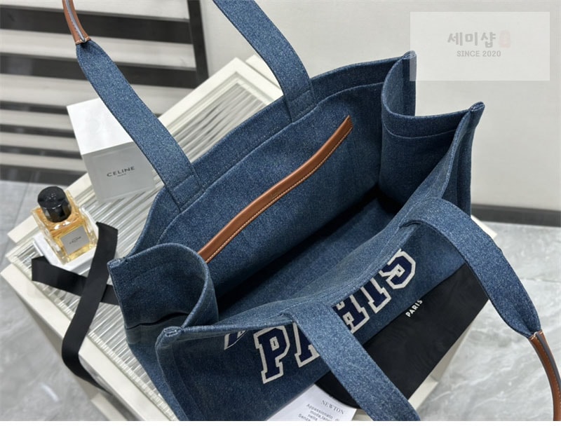 C E L I N E 셀린느 데님 타이스 라지 카바스 토트백 196762 Bag 16번 이미지