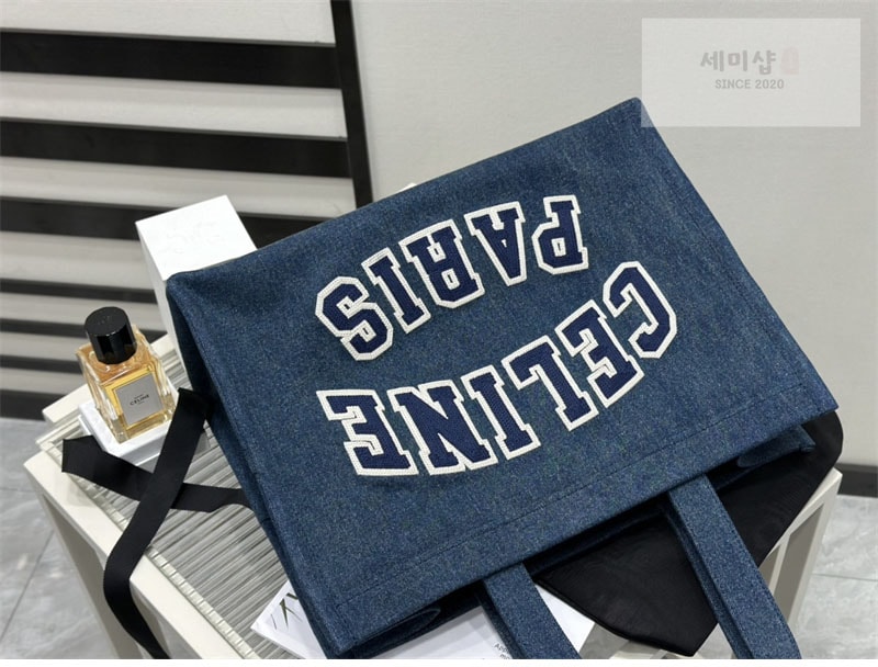 C E L I N E 셀린느 데님 타이스 라지 카바스 토트백 196762 Bag 7번 이미지