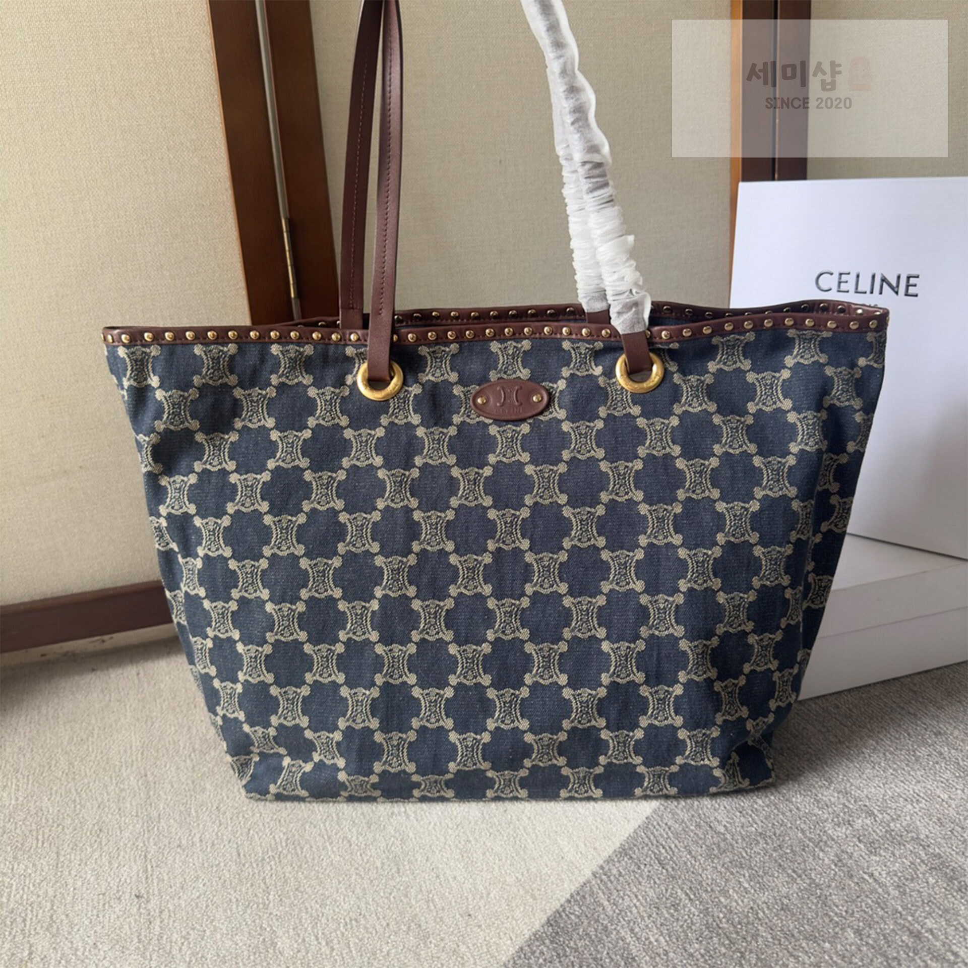 C E L I N E 셀린느 데님 트리옹프 빅 쇼퍼 숄더 백 48*37CM Bag 1번 이미지