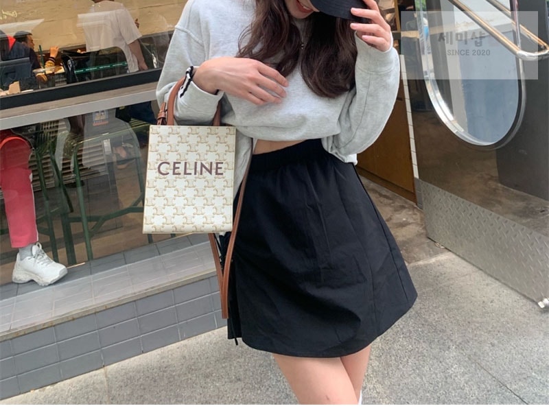 셀린느 셀린느 미니 버티컬 카바스 토트백 트리옹프 캔버스 194372 탄 Bag 4번 이미지