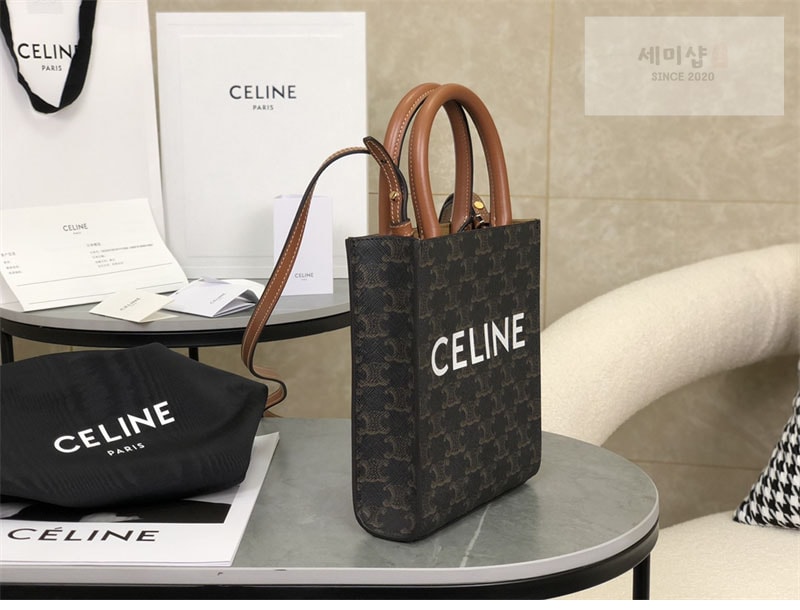 셀린느 셀린느 미니 버티컬 카바스 토트백 트리옹프 캔버스 194372 탄 Bag 8번 이미지
