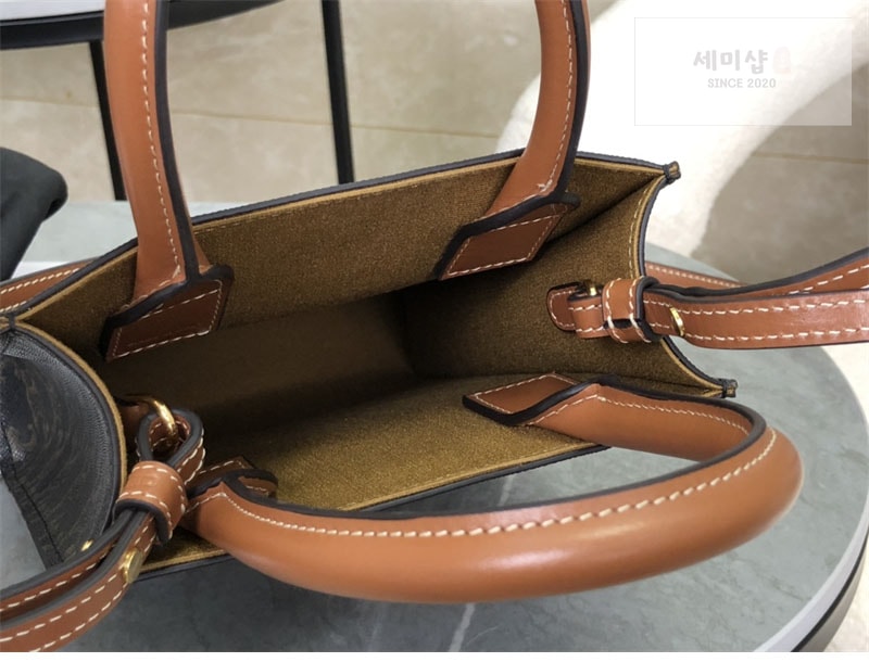 셀린느 셀린느 미니 버티컬 카바스 토트백 트리옹프 캔버스 194372 탄 Bag 14번 이미지