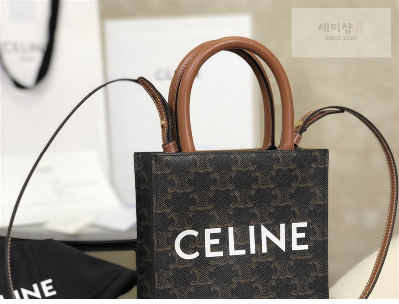 셀린느 셀린느 미니 버티컬 카바스 토트백 트리옹프 캔버스 194372 탄 Bag 30번 이미지