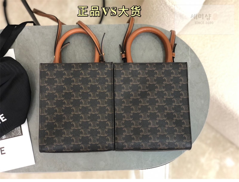 셀린느 셀린느 미니 버티컬 카바스 토트백 트리옹프 캔버스 194372 탄 Bag 7번 이미지