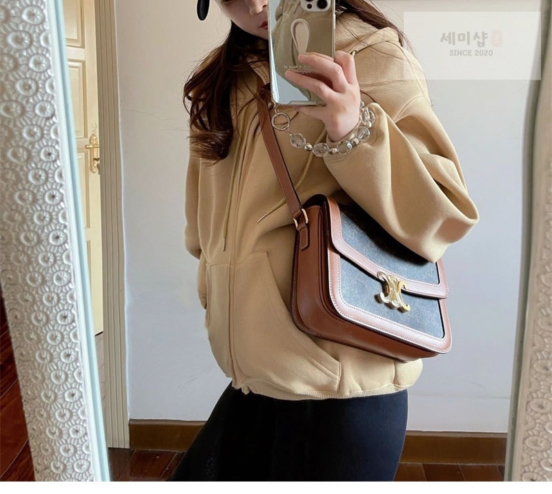 C E L I N E 셀린느 미디엄 박스 숄더 백 트리옹프 캔버스 191242 베이지 Bag 1번 이미지