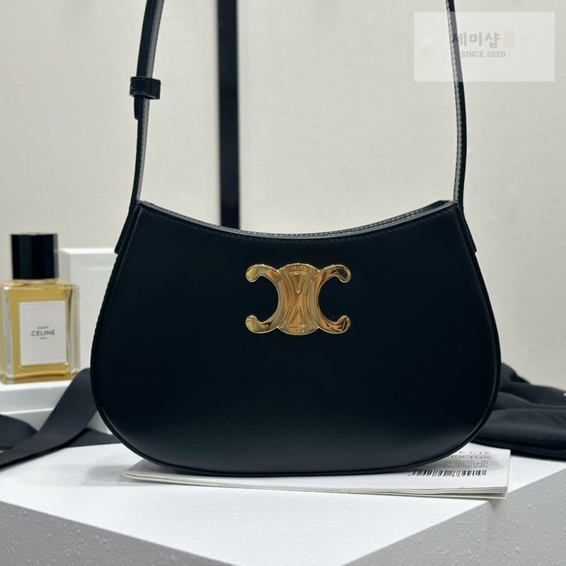 C E L I N E 셀린느 미디엄 틸리 백 샤이니 카프스킨 블랙 115703 Bag 2번 이미지