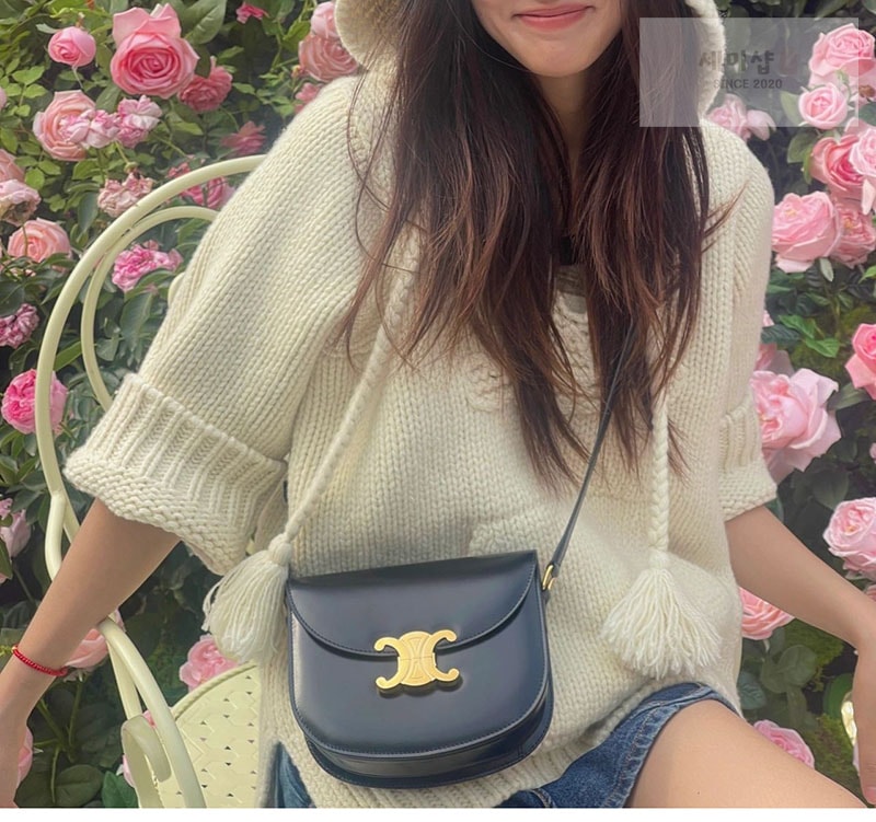 C E L I N E 셀린느 베사체 크로스백 샤이니 카프스킨 110413 블랙 Bag 32번 이미지