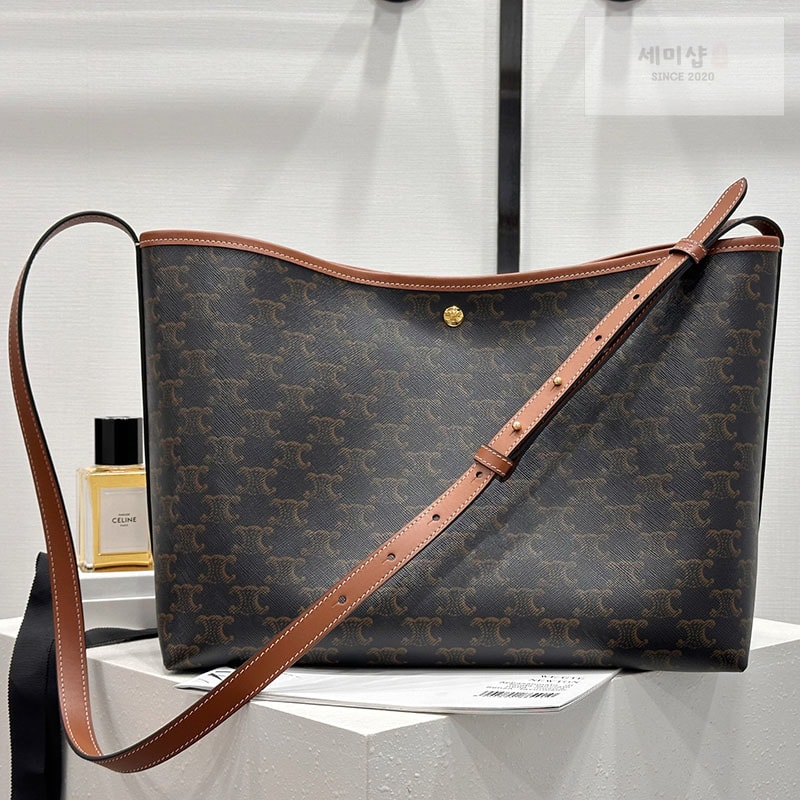 C E L I N E 셀린느 소프트 쇼퍼백 트리옹프 캔버스 탄 123912 Bag 6번 이미지