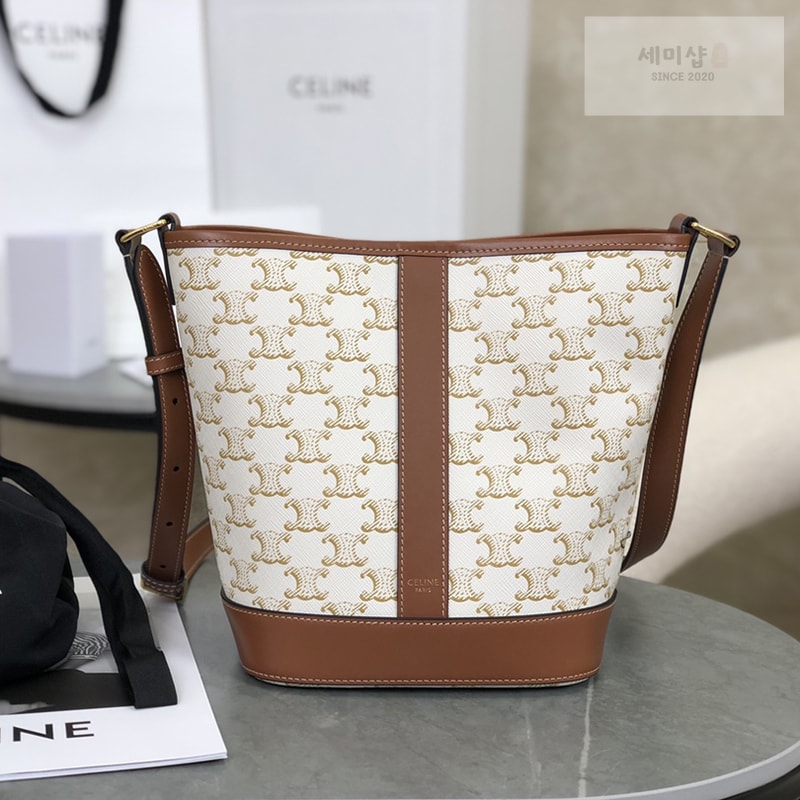 셀린느 셀린느 스몰 버킷백 트리옹프 캔버스 화이트 191442 Bag 11번 이미지
