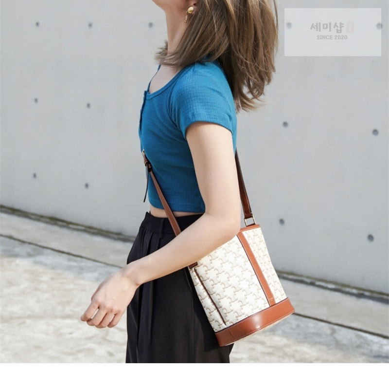 셀린느 셀린느 스몰 버킷백 트리옹프 캔버스 화이트 191442 Bag 7번 이미지