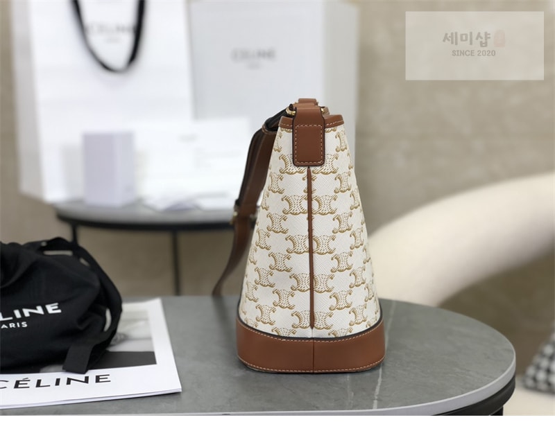 셀린느 셀린느 스몰 버킷백 트리옹프 캔버스 화이트 191442 Bag 15번 이미지