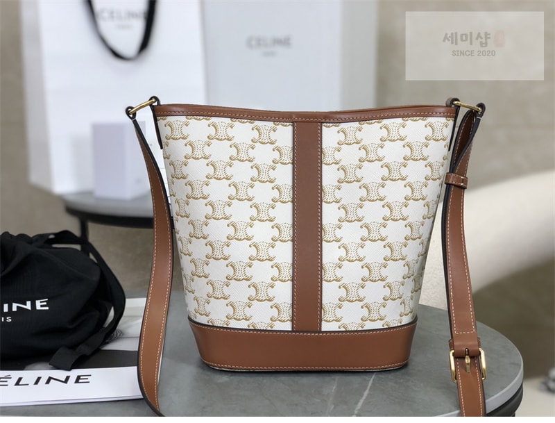 셀린느 셀린느 스몰 버킷백 트리옹프 캔버스 화이트 191442 Bag 10번 이미지