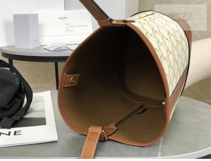 셀린느 셀린느 스몰 버킷백 트리옹프 캔버스 화이트 191442 Bag 13번 이미지