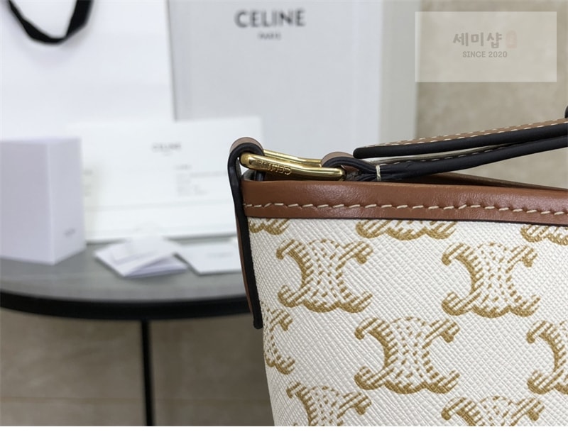 셀린느 셀린느 스몰 버킷백 트리옹프 캔버스 화이트 191442 Bag 6번 이미지