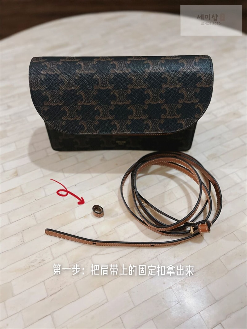 셀린느 셀린느 월렛 온 스트랩 크로스백 트리옹프 캔버스 10D852 Bag 13번 이미지
